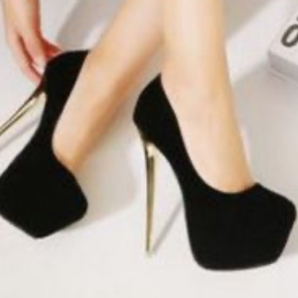 black platform high heels, comfortable - Picture 7 of 7